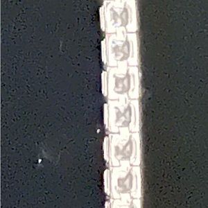 925 Sterling Silver & CZ TENNIS BRACELET, EUC